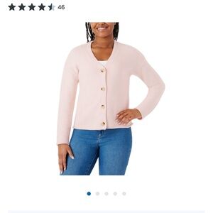 Women's Vintage Pink V-Neck Cardigan XL  BNWT